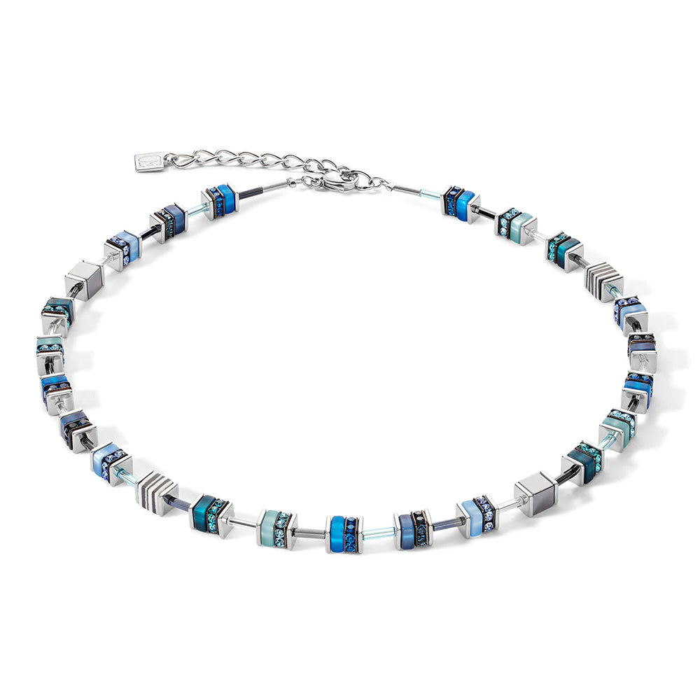 GeoCube Fresh Turquoise & Stainless Steel Necklace