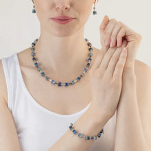 Load image into Gallery viewer, GeoCube Fresh Turquoise &amp; Stainless Steel Necklace
