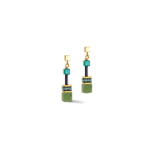 GeoCube Iconic Green Earrings