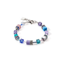 Load image into Gallery viewer, GeoCube Purple, Blue &amp; Silver Bracelet

