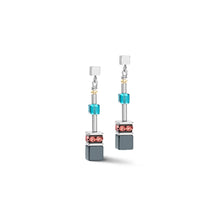 Load image into Gallery viewer, GeoCube Rainbow Multicolour Earrings
