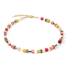 Load image into Gallery viewer, Geocube Summer Orange, Lime &amp; Pink Necklace 
