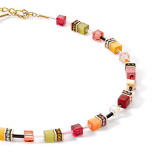Load image into Gallery viewer, Geocube Summer Orange, Lime &amp; Pink Necklace 
