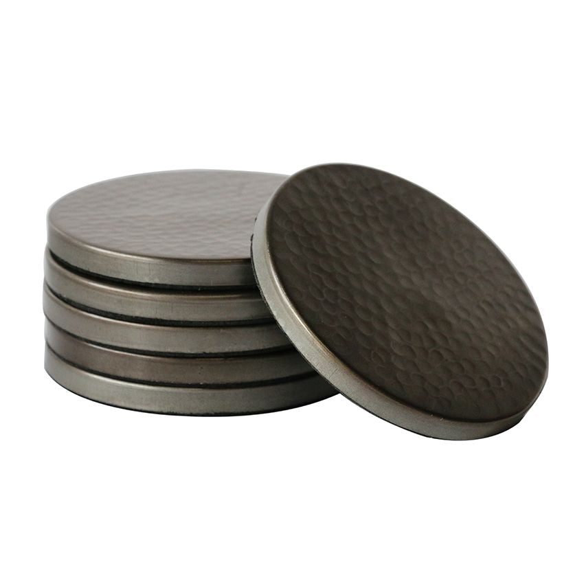 Hammered Coasters In Pewter Finish (6)