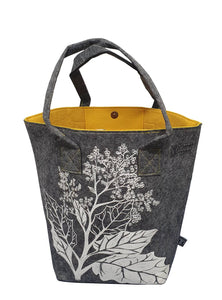 Jo Luping Design - Rangiora Grey & Yellow - Shoulder Tote Bag