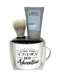 Men's Republic Mug with Shaving Cream and Beard Brush