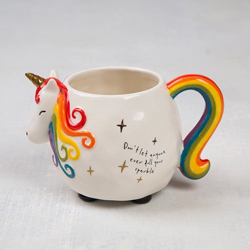 Folk mug unicorn bright painted ceramic