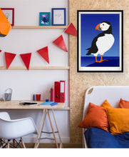Load image into Gallery viewer, Hansby Design Puffin art print on wall
