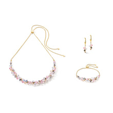 Load image into Gallery viewer, Radiating Adjustable Gold, Silver &amp; Shimmering Pink Necklace
