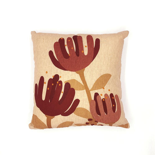 Raw Pohutukawa Linen Cushion Cover