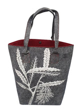 Load image into Gallery viewer, Rewarewa Grey &amp; Burgundy – Shoulder Tote Bag
