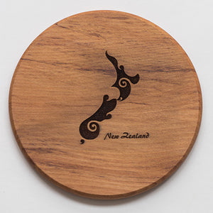 Naturally Wood NZ Koru Coasters Rimu Round Coaster – NZ Koru – Individual