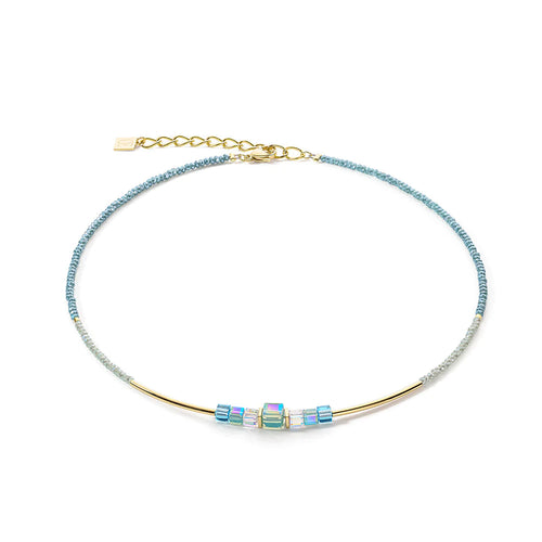 Shimmering Turquoise & Gold Necklace