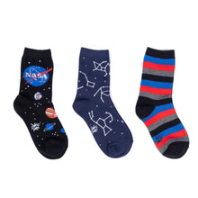 Load image into Gallery viewer, Solar System Kids Glow In The Dark Crew Socks Pack of 3
