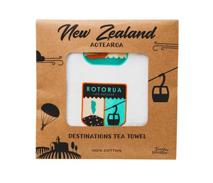 Toodles noodles New Zealand destinations tea towel packaged