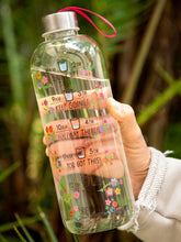 Load image into Gallery viewer, Water Bottle Glass Floral Large
