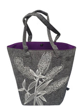 Load image into Gallery viewer, White Koromiko Grey &amp; Purple - Shoulder Tote Bag
