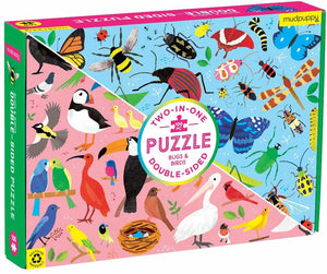 blue and pink double sided 100pc puzzle